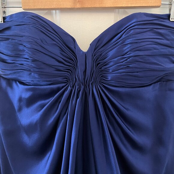 Laundry by Shelli Segal Navy Silk Strapless Gown - Picture 5 of 12